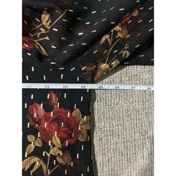Simply Vera Wang Women Size XXL Fairy Grunge Black Floral Red Rose Top Boho Vamp - Picture 8 of 9